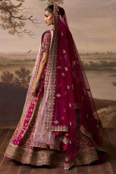 Angad Singh Crimson red embroidered lehenga set ANGAJUL26D150516