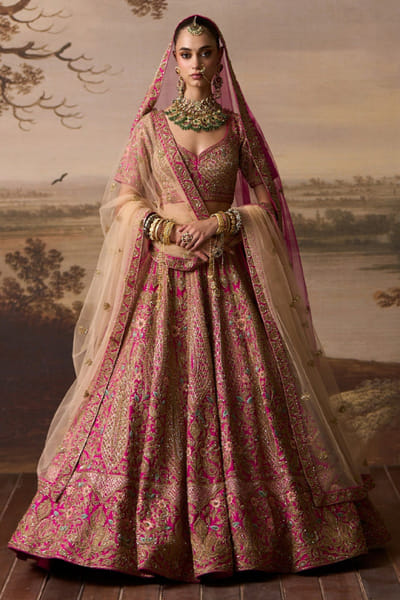 Angad Singh Pink zardozi embroidered lehenga set ANGAJUL26D150524