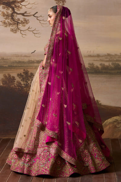 Angad Singh Pink zardozi embroidered lehenga set ANGAJUL26D150524