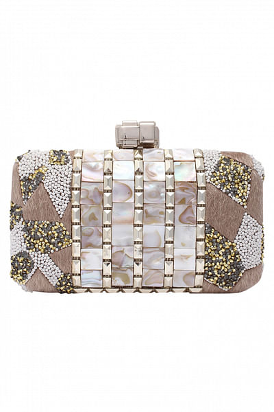 Mother of Pearl and crystal clutch