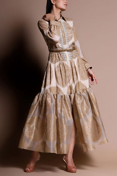 Ivory printed dress