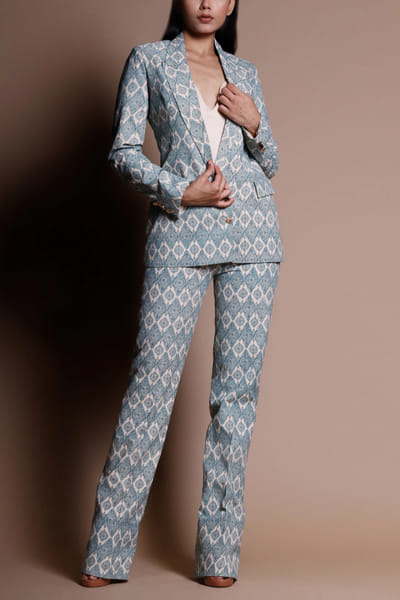 Ivory printed pantsuit