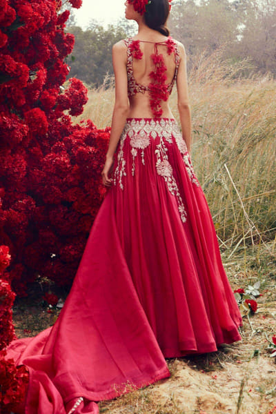 Bhumika Sharma Fuchsia floral lehenga set BMSAPR2210