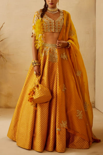 Bhumika Sharma Yellow printed lehenga set BMSJAN2201