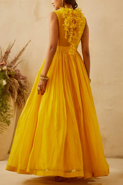 Bhumika Sharma Yellow jacket anarkali set BMSJAN2202