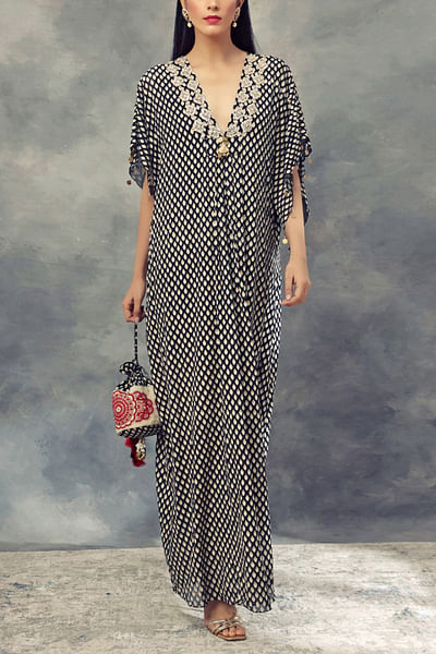 Black printed kaftan