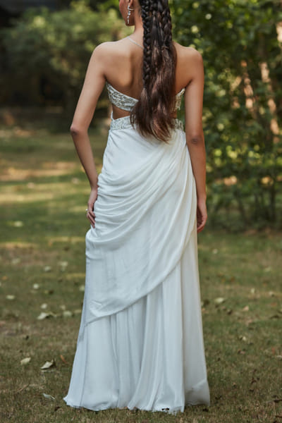 Bohame Off-white embroidered gown BOHJAN25D32514