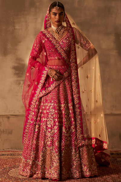 Rani pink embroidered lehenga set