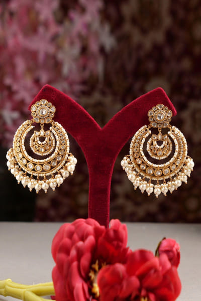 Multicolour kundan embellished earrings