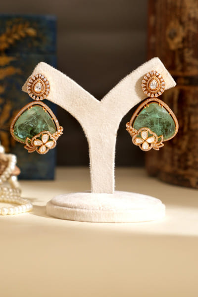Beryachi Multicolour gold plated doublet earrings BERYMAY26D143881