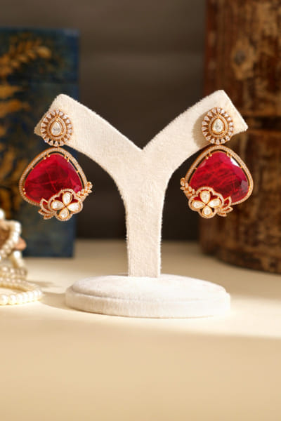 Beryachi Multicolour stone encrusted doublet earrings BERYMAY26D143882