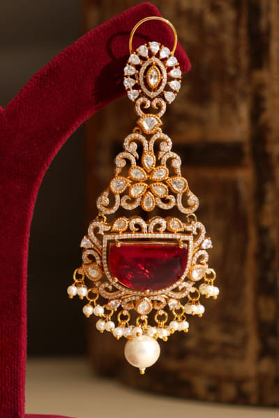 Beryachi Multicolour ruby stone earrings BERYMAY26D143883