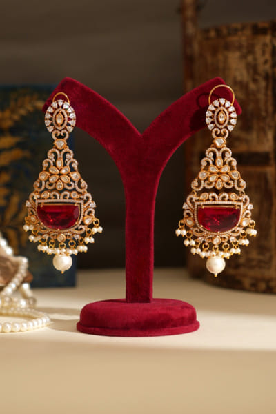 Beryachi Multicolour ruby stone earrings BERYMAY26D143883