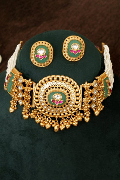 Beryachi Multicolour polki kundan choker set BERJAN26D236793