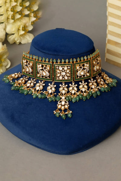 Beryachi Multicolour polki and kundan choker set BERJAN26D236820