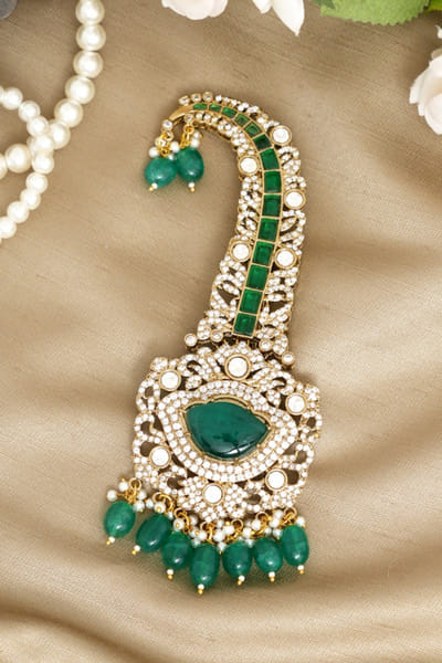 Multicoloured stone encrusted kalangi