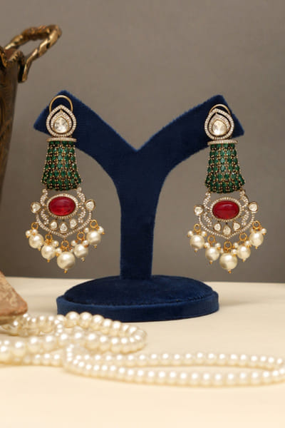Beryachi Multicoloured stone encrusted necklace set BERYMAY26D143873