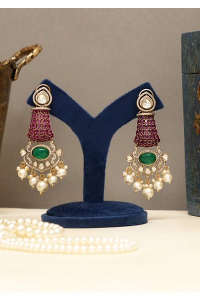Beryachi Multicolour polki kundan necklace set BERYMAY26D143874