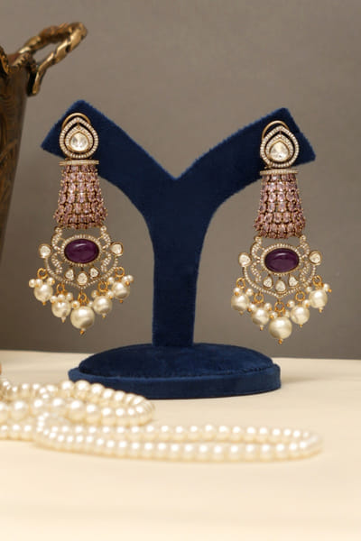 Beryachi Multicolour kundan stone necklace set BERYMAY26D143885