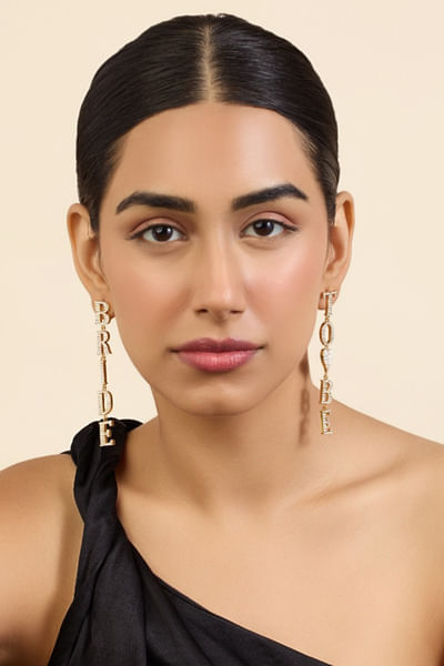 Golden Bride To Be Danglers