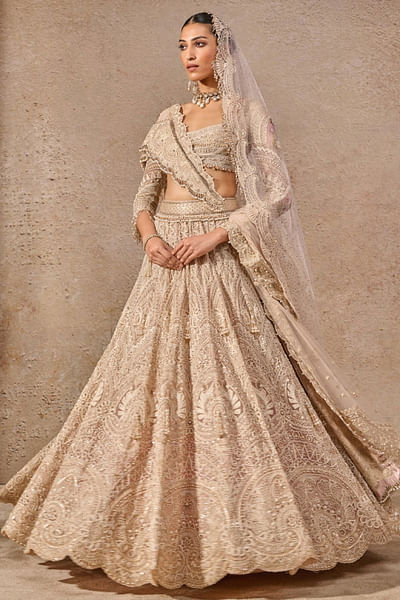 Blush geometric resham embroidered lehenga set