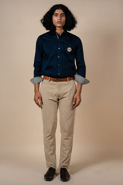 Blue viscose shirt