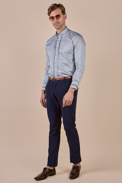 Blue jaal printed shirt