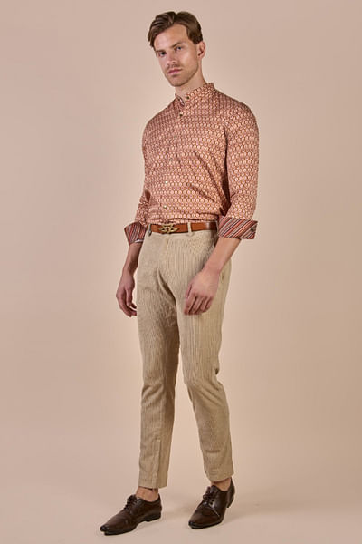Orange printed shirt