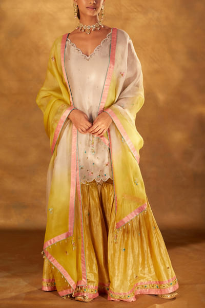 Multicoloured sharara set