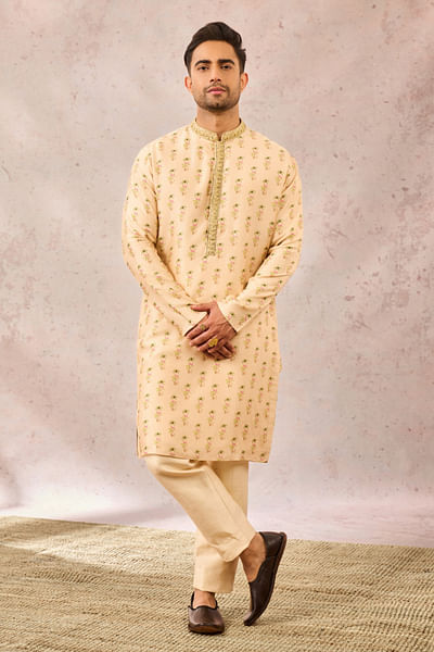Almond palm tree printed kurta