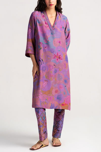 Amethyst floral printed kurta