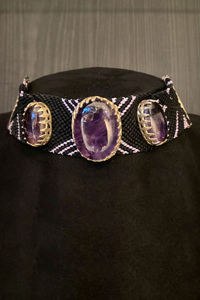 Amethyst gemstone choker