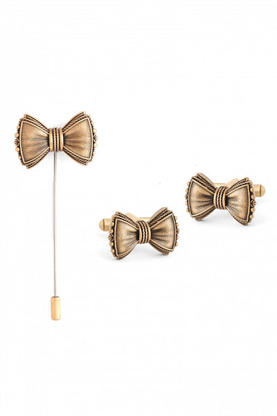 Antique gold bow gift set