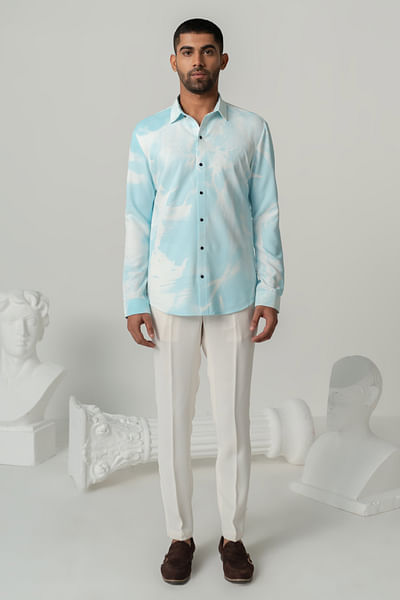 Aqua splash printed shirt