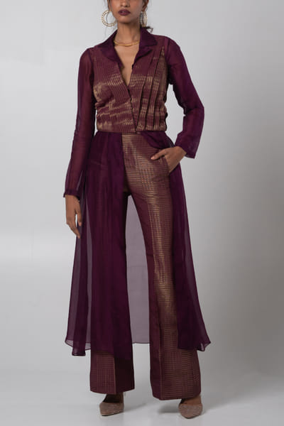 Advait Aster organza tissue jacquard co-ord set ADVJAN25D12588
