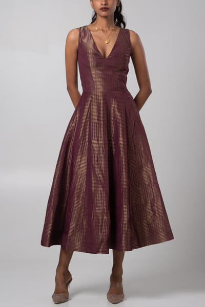 Advait Aster organza tissue jacquard midi dress ADVJAN25D12587