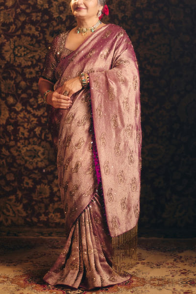 Banarasi embroidered sari set