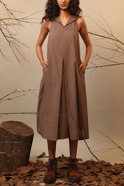 Beige hood dress