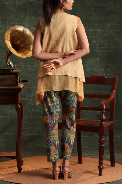 Soup by Sougat Paul Beige tropical embroidered co-ords SSPAUG2424