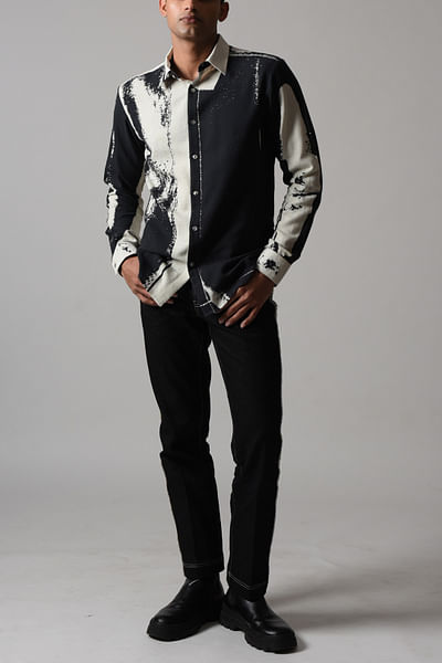 Black abstract printed shirt