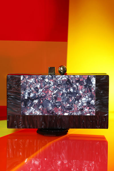 Black acrylic and resin clutch