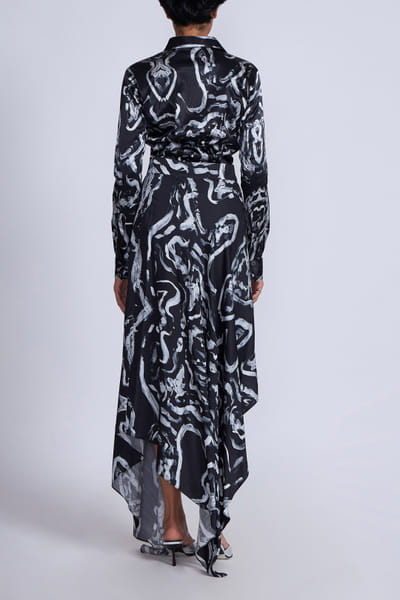 Advait Black and white artsy print co-ord set AVTFEB24D322