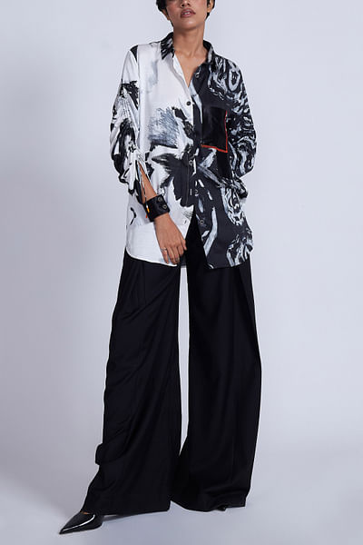 Black and white artsy print oversized co-ords