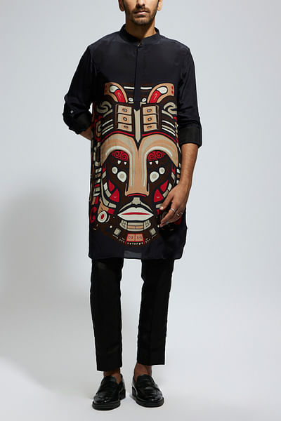 Black artistic mask print