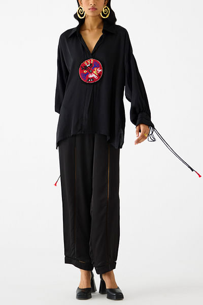 Black bead patchwork co-ords