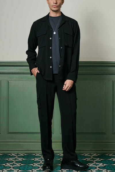 Black biscuit crepe co-ords