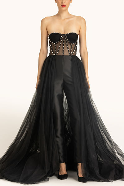 Black corset jumpsuit
