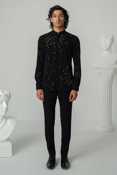 Black cosmic accented shirt