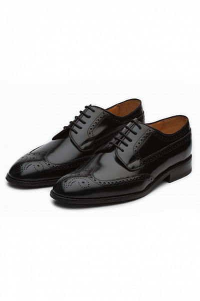 Black derby brogue shoes