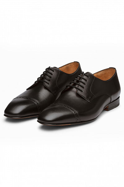 Black derby brogue shoes